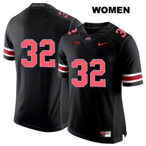 Women's NCAA Ohio State Buckeyes Tuf Borland #32 College Stitched No Name Authentic Nike Red Number Black Football Jersey MW20T42KL